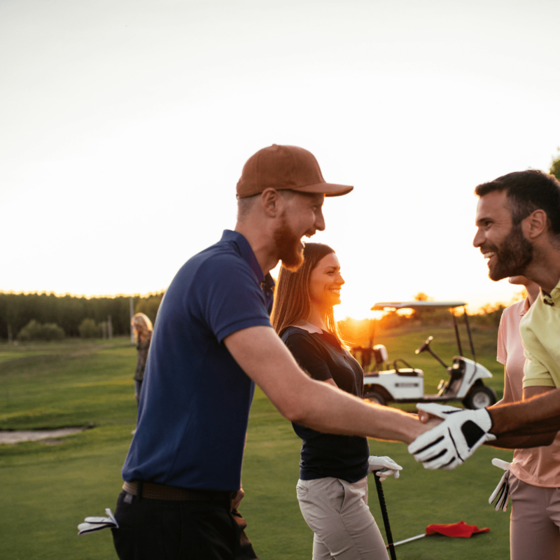 Golfers chatting