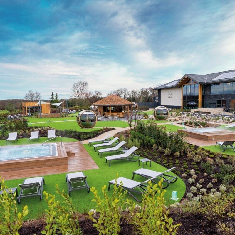 The outdoor area at Carden park spa