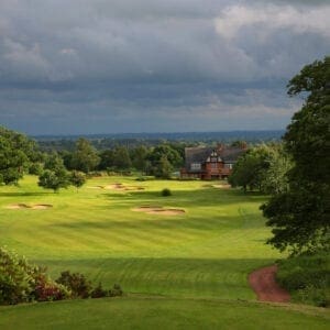 The 18th hole on The Cheshire golf course
