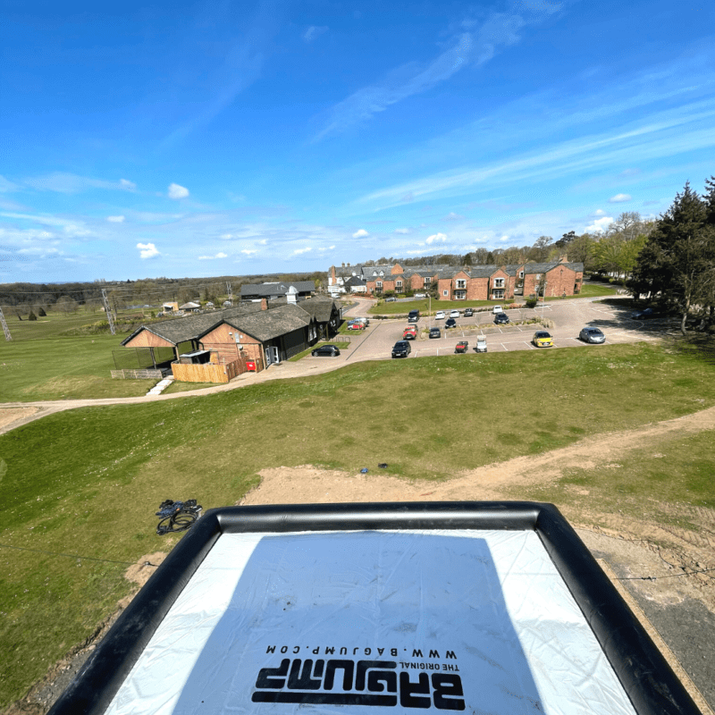 Birds eye view of car park