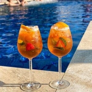 Cocktails in the spa garden pool