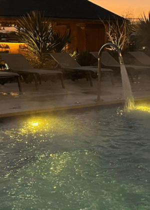Twilight spa garden sunset