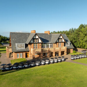 The Clubhouse with Golf Buggy Fleet